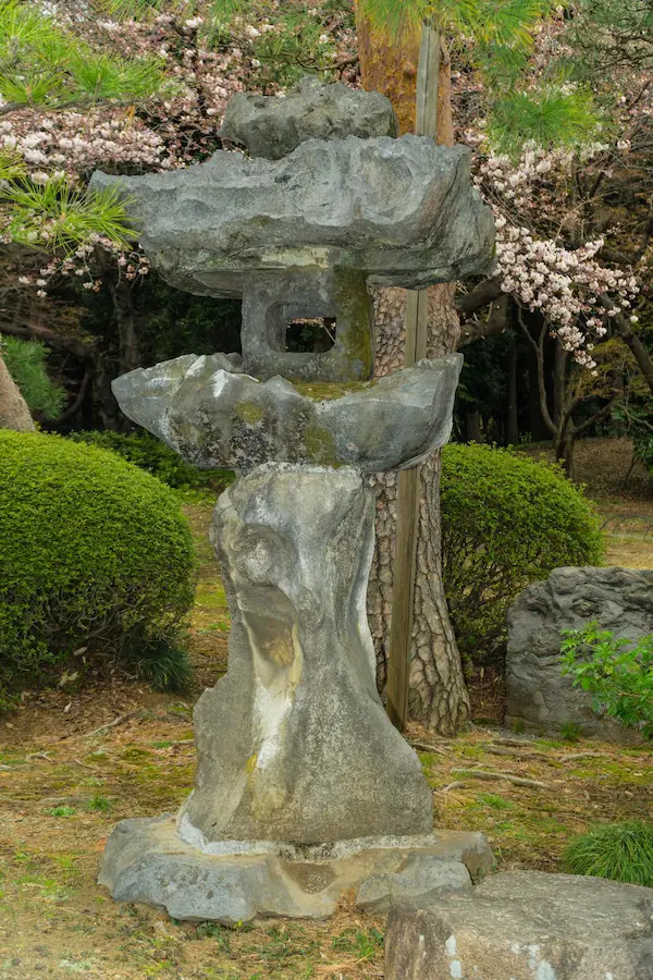 Stone lantern statue